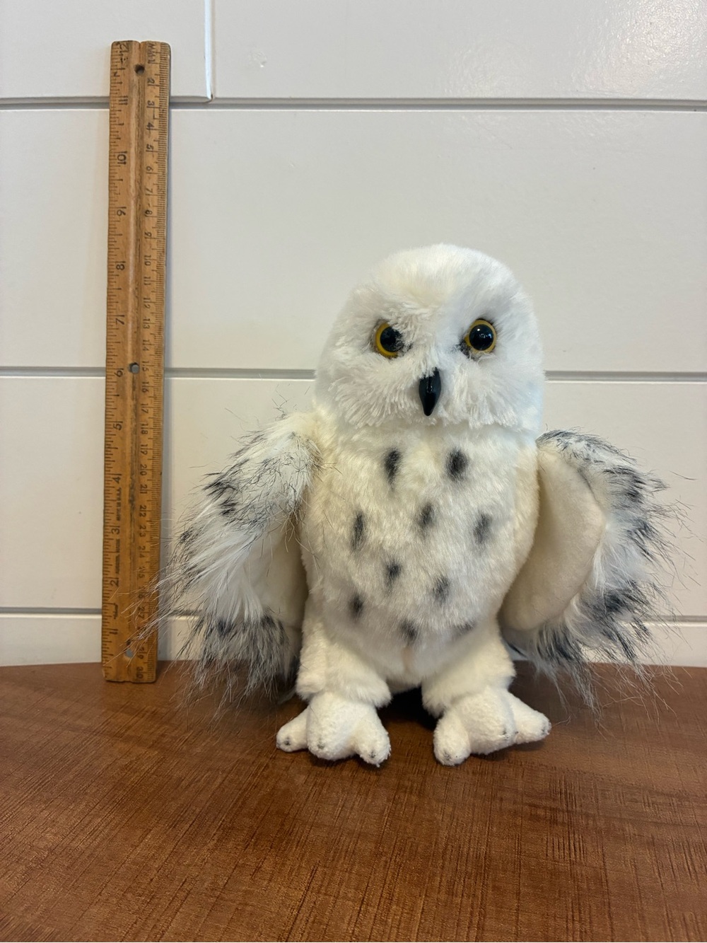 Douglas White Plush Snowy Owl with Soft Speckled Wings
